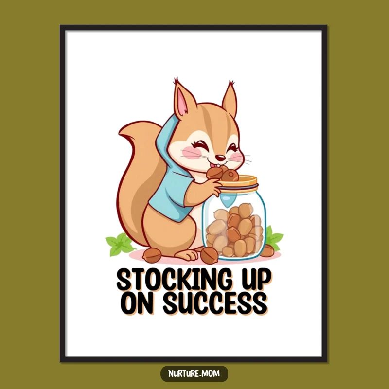 Free Printable Wall Art: Funny Squirrel Mom Nut Collection, Downloadable Decor Gift