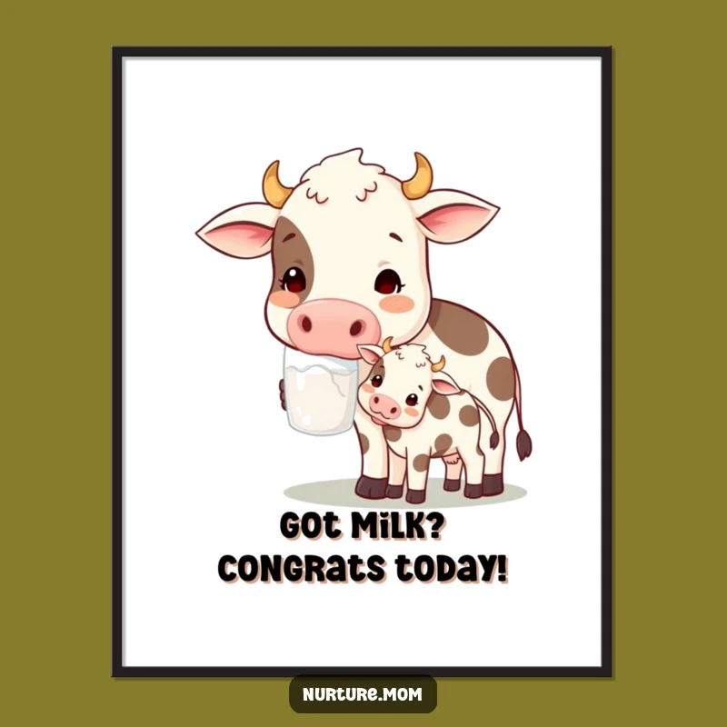 Free Printable Wall Art: Contented Cow Mom Milk, Wholesome Decor
