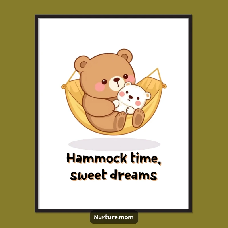 Funny Free Printable Wall Art: Kawaii Bear Mom Hammock Decor