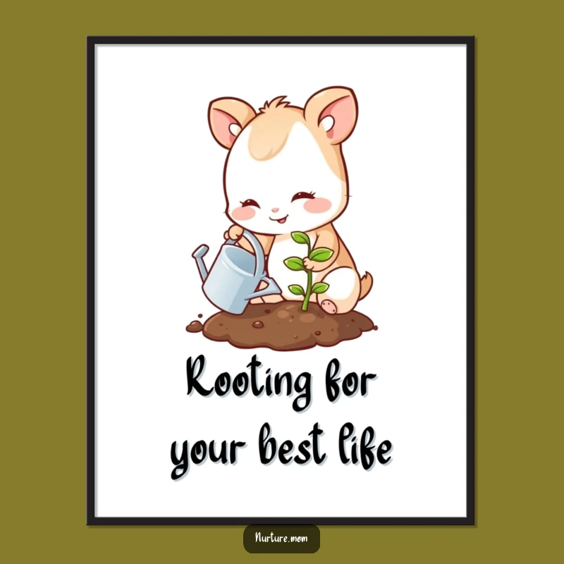 Funny Free Printable Wall Art: Smiling Sprout Animal, Charming Downloadable Art For Your Home
