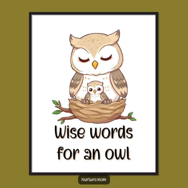 Free Printable Wall Art: Owl Family, Funny Downloadable Decor