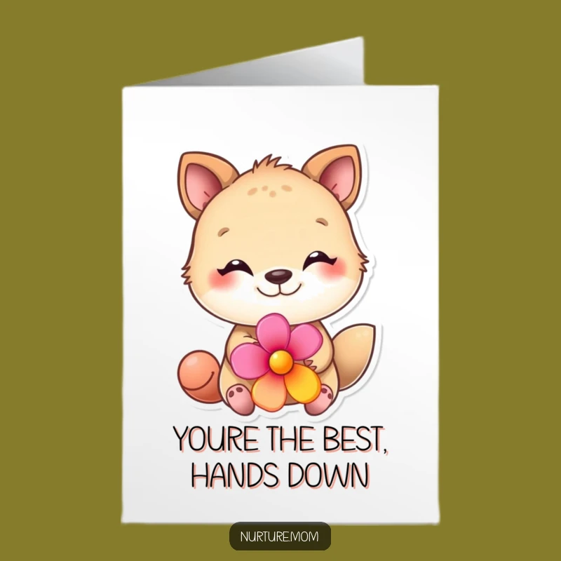 Free Printable Birthday Card: Adorable Animal Flower Gift - Funny Downloadable Card