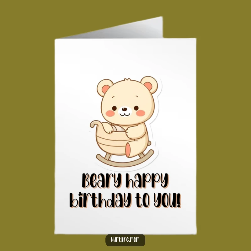Free Printable Birthday Card: Bear's Sweet Lullaby, Funny Downloadable Gift