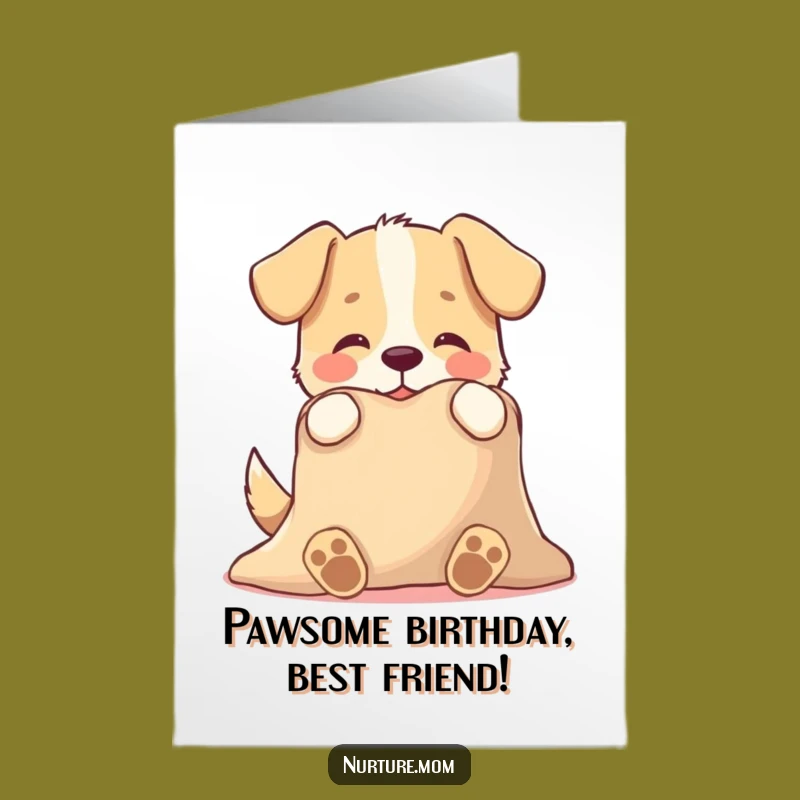 Free Printable Birthday Card: Dog Cozy Comfort, Hilarious Downloadable Gift