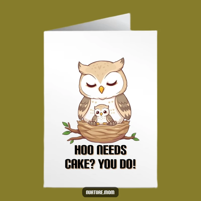 Free Printable Birthday Card: Owl Family, Funny Downloadable Gift