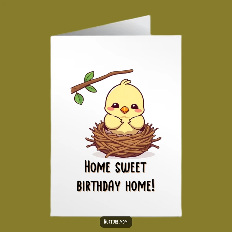 Funny Free Printable Birthday Card: Bird Nest Building, Downloadable Warm Wishes