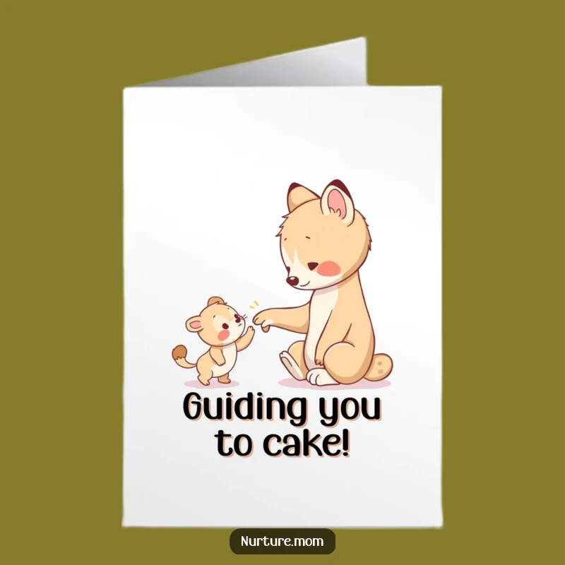 Free Printable Birthday Card: Guiding Animal & Young One - Heartfelt Downloadable