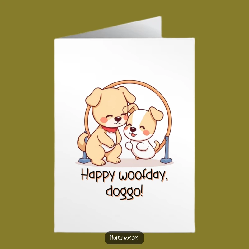 Free Printable Dog Mom Birthday Card - Funny Puppy Hoop Training Hilarious
