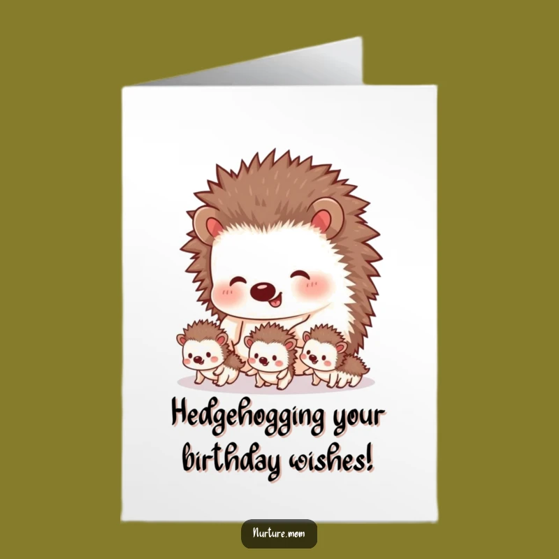 Free Printable Birthday Card: Funny Hedgehog Herding Siblings, A Hilarious Downloadable Gift