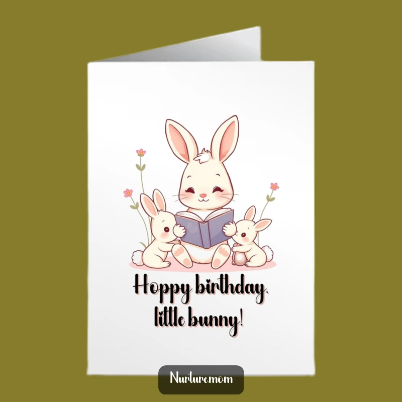 Free Printable Birthday Card: Cute Mama Bunny Storytime - Funny Downloadable Gift