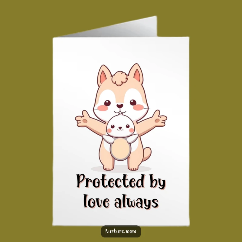 Free Printable Birthday Card: Protective Animal Love Funny Downloadable Greeting