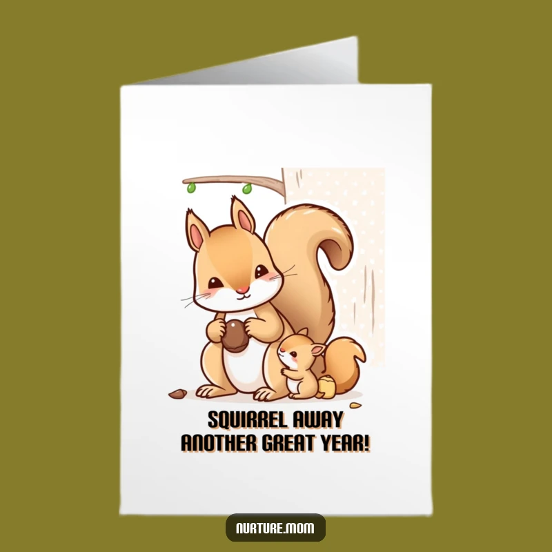 Free Printable Funny Squirrel Birthday Card: Cute Mama & Babies Downloadable, Perfect DIY Gift!