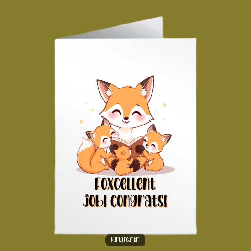 Free Printable Fox Congrats Card: Storybook Success, Heartfelt Downloadable Wishes