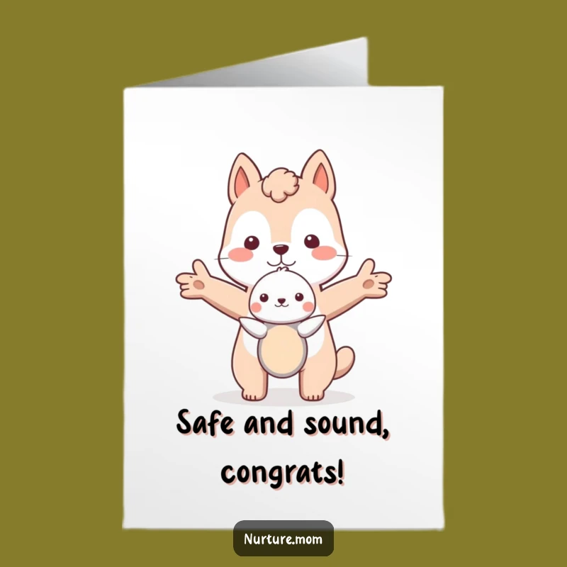 Free Printable Congrats Card: Animal's Shield Funny Downloadable Greeting