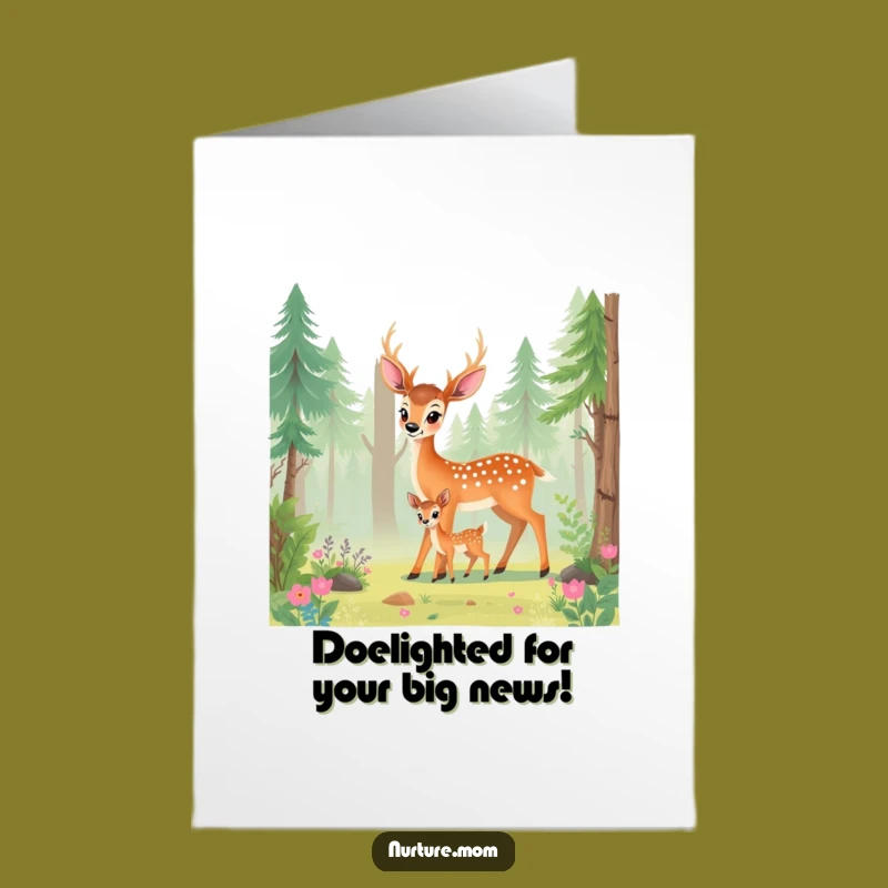 Free Printable Congrats Card: Deer Mom & Fawn, Funny Downloadable Achievement Gift