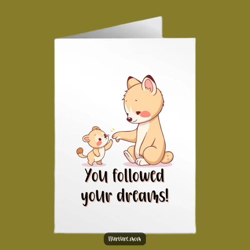 Free Printable Congrats Card: Guiding Animal & Young One - Supportive Downloadable