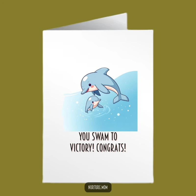 Free Printable Dolphin Congrats Card: Ocean Journey, Heartfelt Downloadable Success