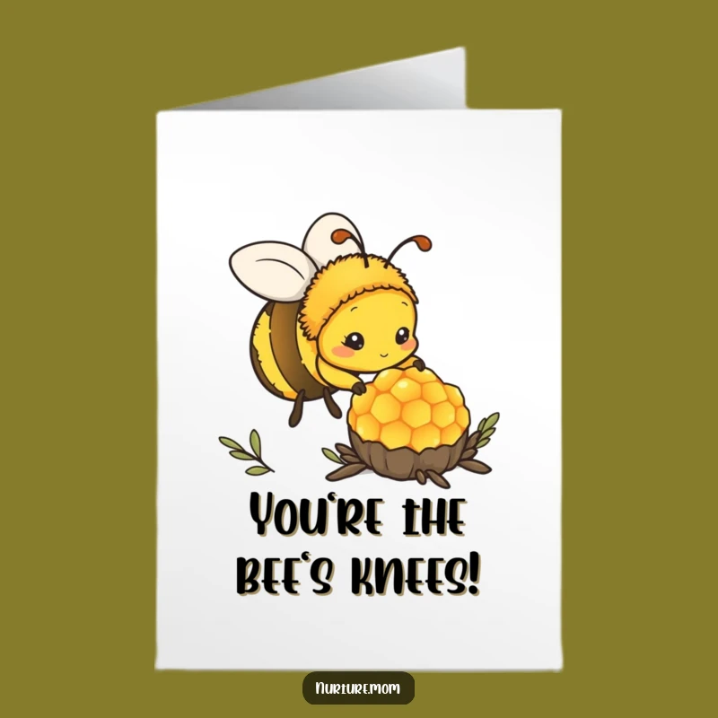 Free Printable Kawaii Bee Congrats Card: Dedicated Mama Bee Downloadable, Sweet Success!