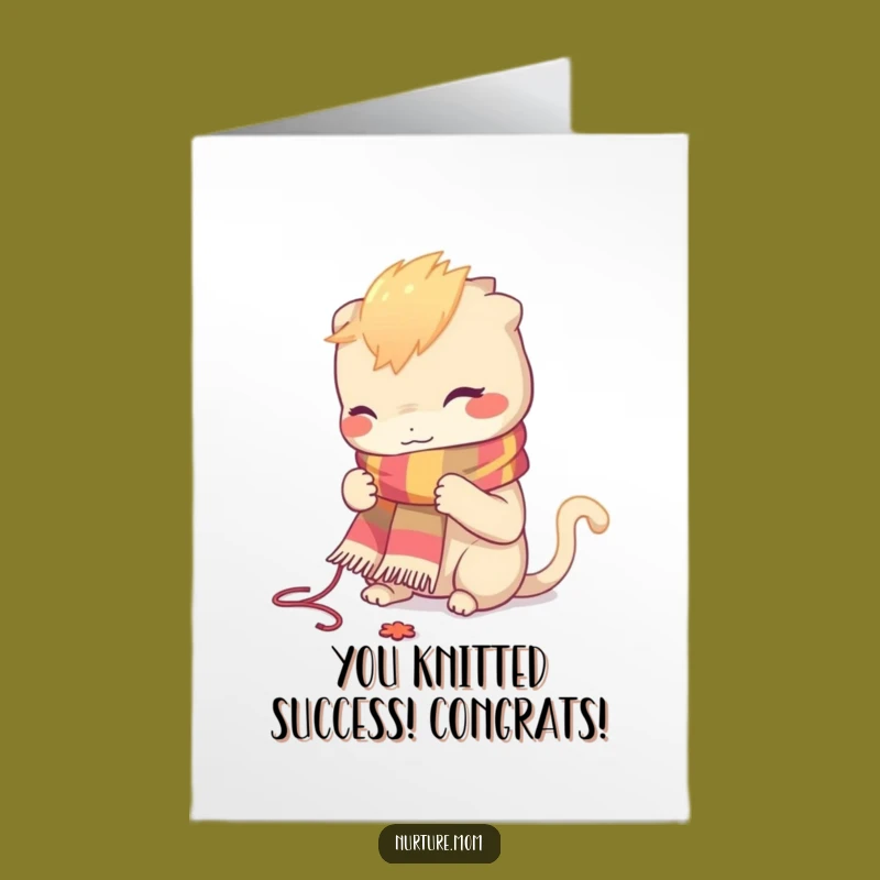 Skillful Free Printable Congrats Card: Knitter's Craft DIY Gift for Achievement
