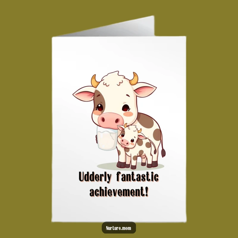 Free Printable Congrats Card: Cow Mom Milk, Joyful Success