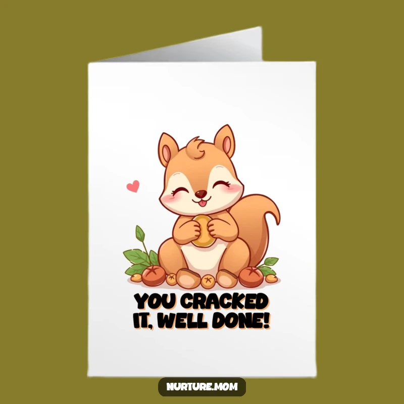Free Printable Congrats Card: Kawaii Squirrel Mom, Nutty Success