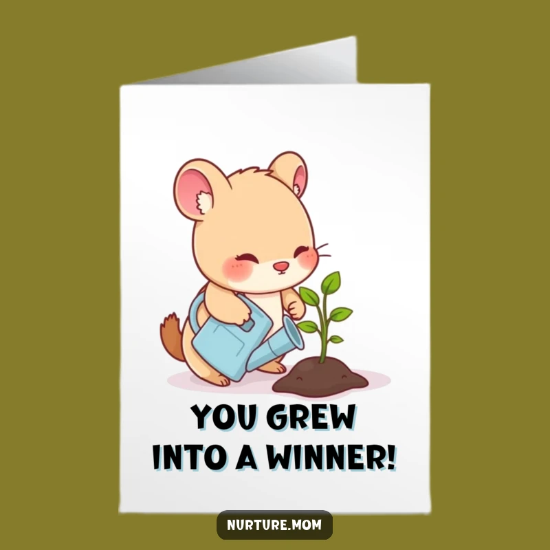 Free Printable Sprout Congrats Card - Humorous Animal Downloadable Success