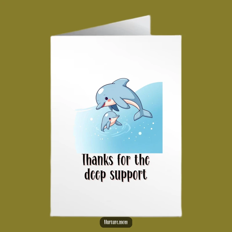 Free Printable Dolphin Thank You Card: Ocean Gratitude, Sparkling Downloadable Thanks