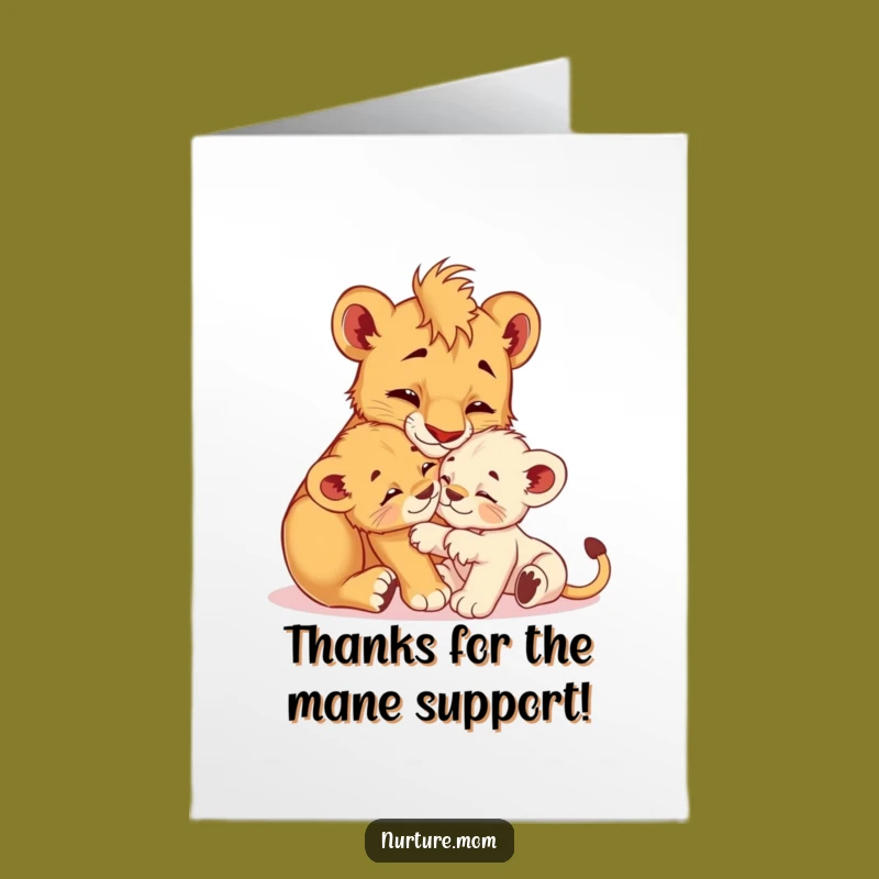 Free Printable Thank You Card: Lioness Gratitude, Tender Animal Print