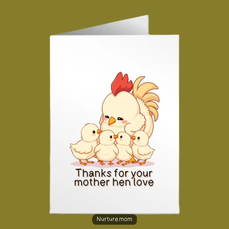Free Printable Thank You Card: Loving Mother Hen & Chicks, Sweet Downloadable Gift