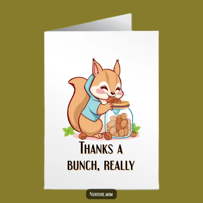 Free Printable Thank You Card: Squirrel Mom's Bounty, Humorous Downloadable Gift