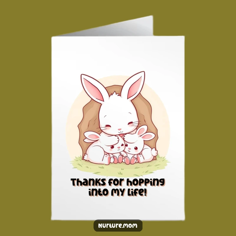 Free Printable Thank You Card: Bunny Mom's Cozy Thanks, Print At Home!