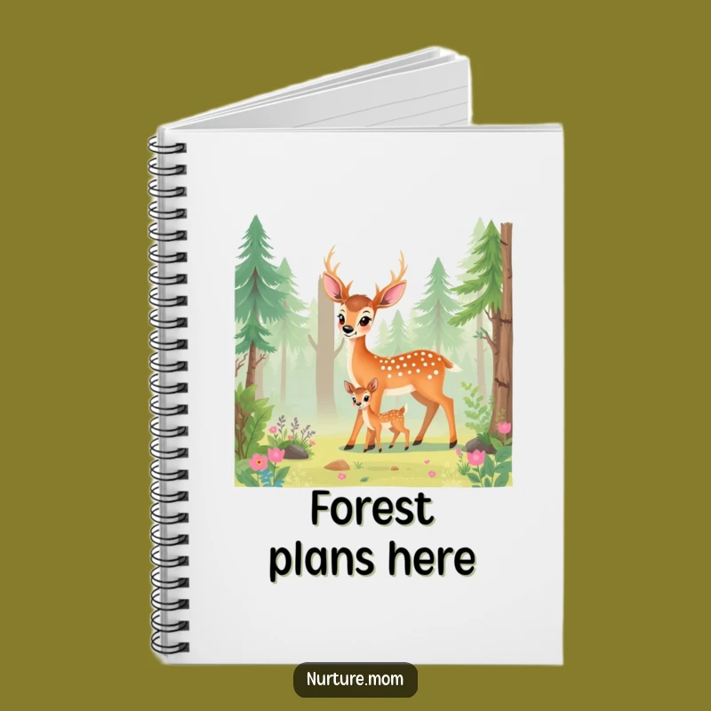 Funny Deer Mom Notebook: Journal Your Thoughts in Gentle Forest Style