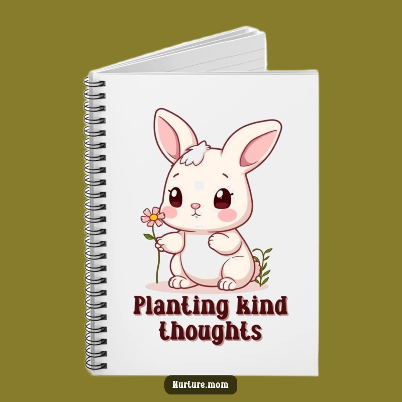 Funny Bunny Notebook: Cute Flower Offering Rabbit for Journaling & Notes