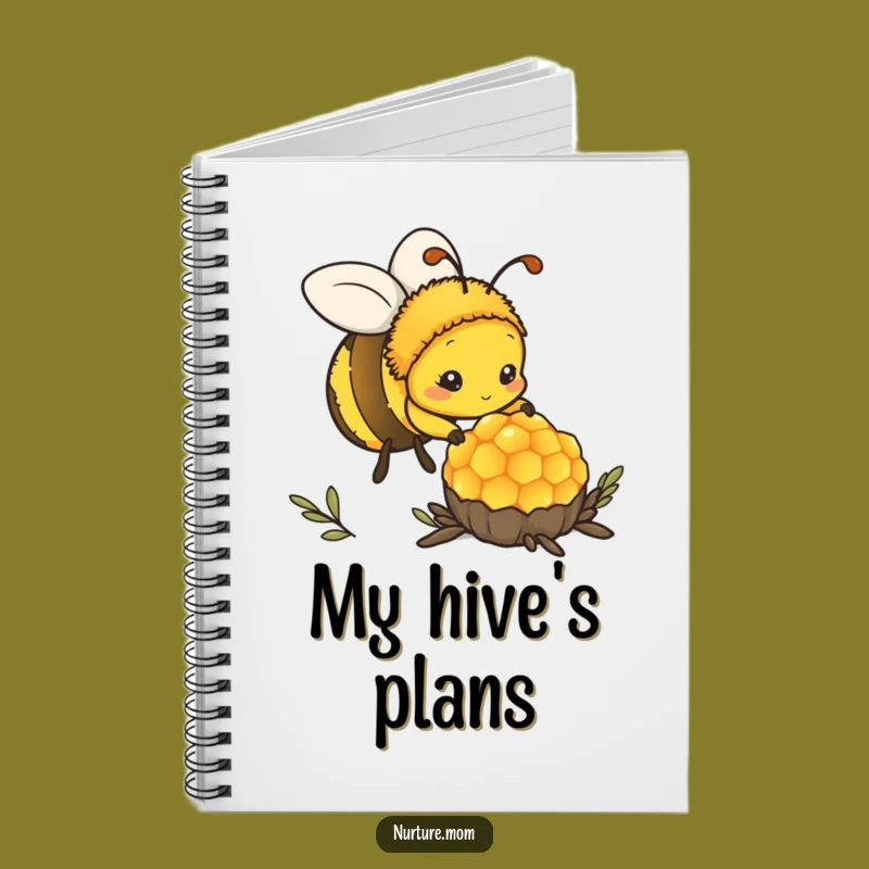 Kawaii Mother Bee Funny Notebook - Dedicated Honeycomb Journal Gift