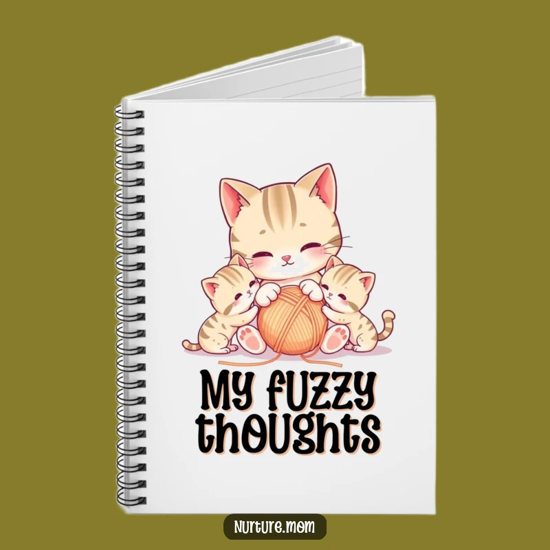 Kawaii Mother Cat Funny Notebook - Kitten Yarn Journal Gift