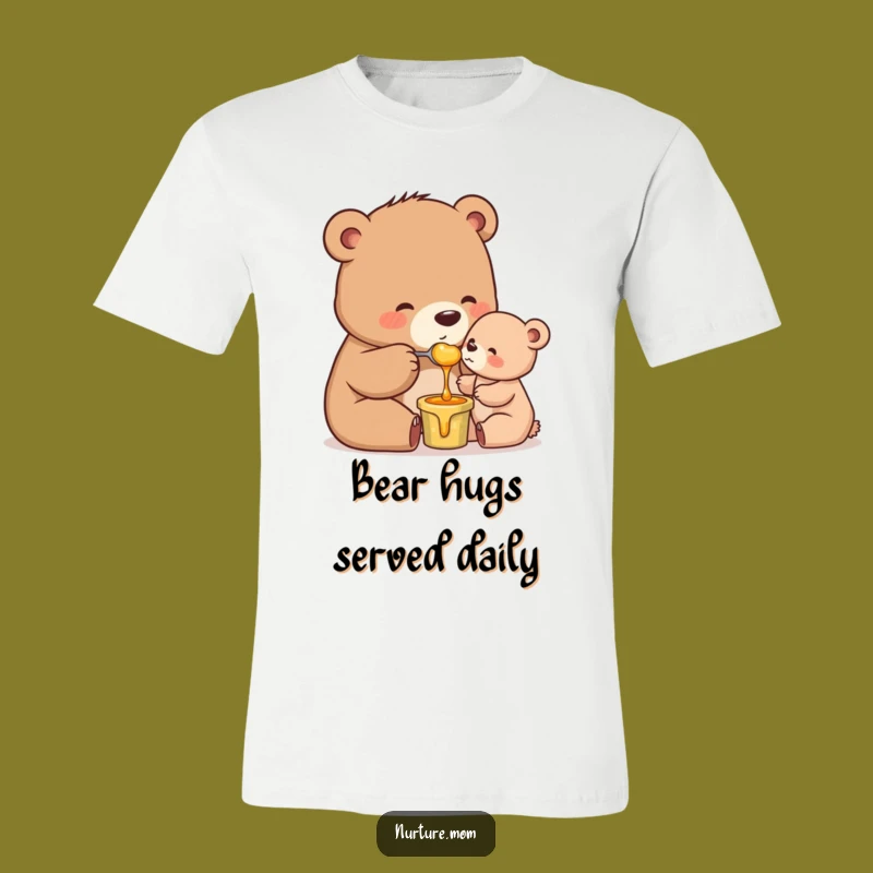 Funny Mama Bear Spooning Honey T-Shirt: Adorable Parenting Humor Gift