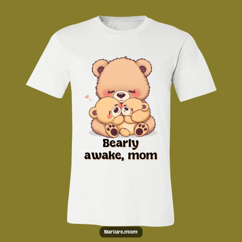 Funny Mama Bear T-Shirt: Tender Rocking Scene, Adorable Animal Motherhood Apparel Gift