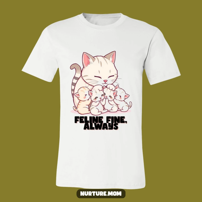 Funny Mother Cat Grooming T-Shirt: Cute Feline Parenting Gift