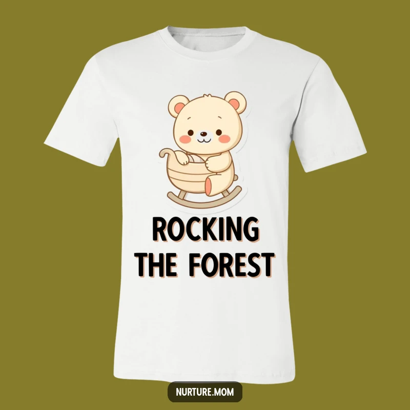 Funny Bear Rocking Cradle T-Shirt: Cozy Parent Tee and Hilarious Gift