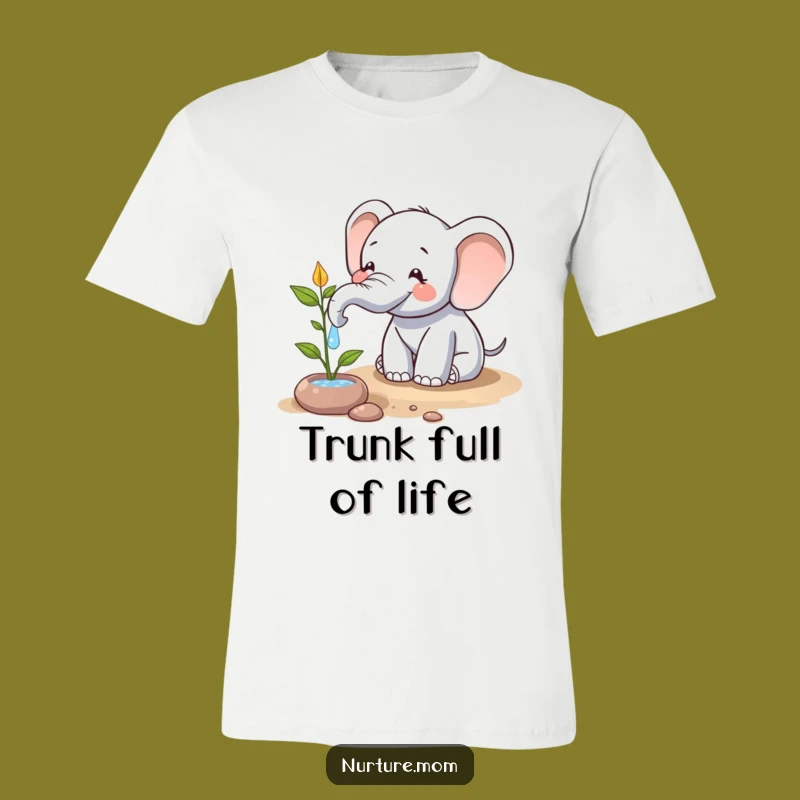 Funny Elephant Watering T-Shirt: Eco-Friendly Tee and Hilarious Nature Gift