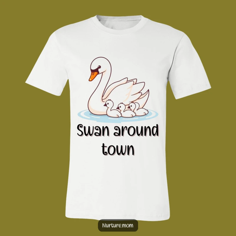 Funny Swan Cygnets Guide T-Shirt: Graceful Parenting Humor Gift