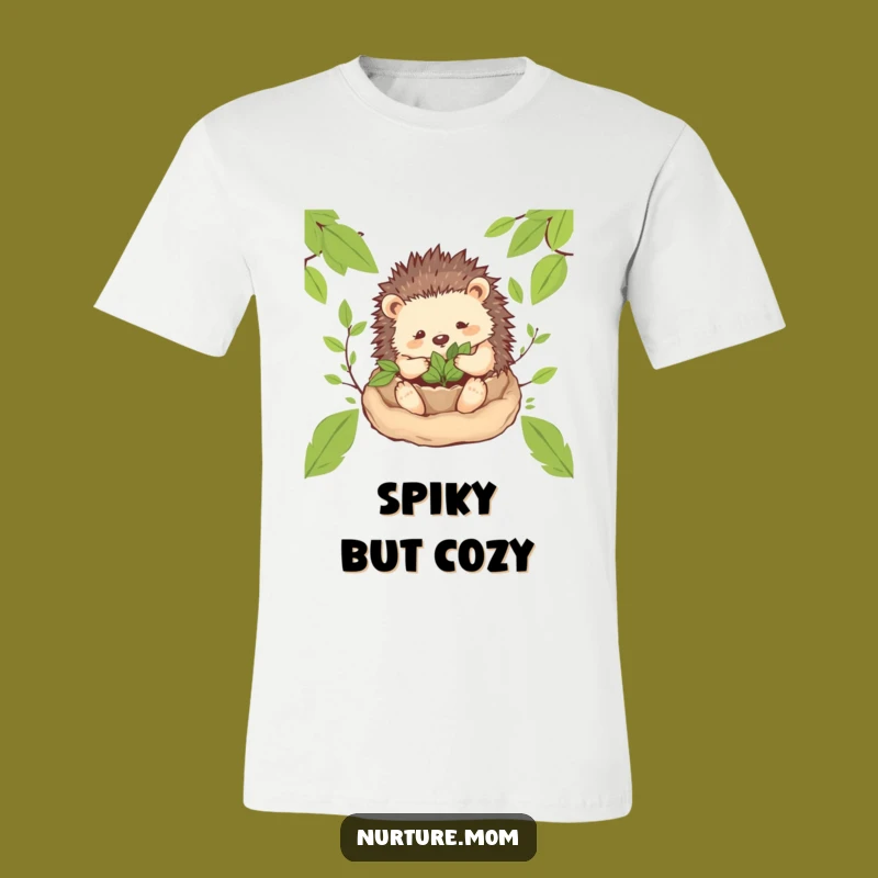 Funny! Cozy Hedgehog Mom Gathering Tee: Wear Your Love for Home & Humor!