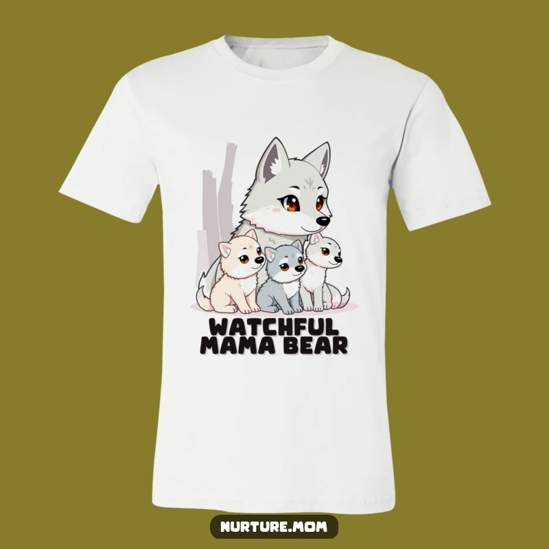 Funny Wolf Mom T-Shirt: Fierce Protector of Her Pups