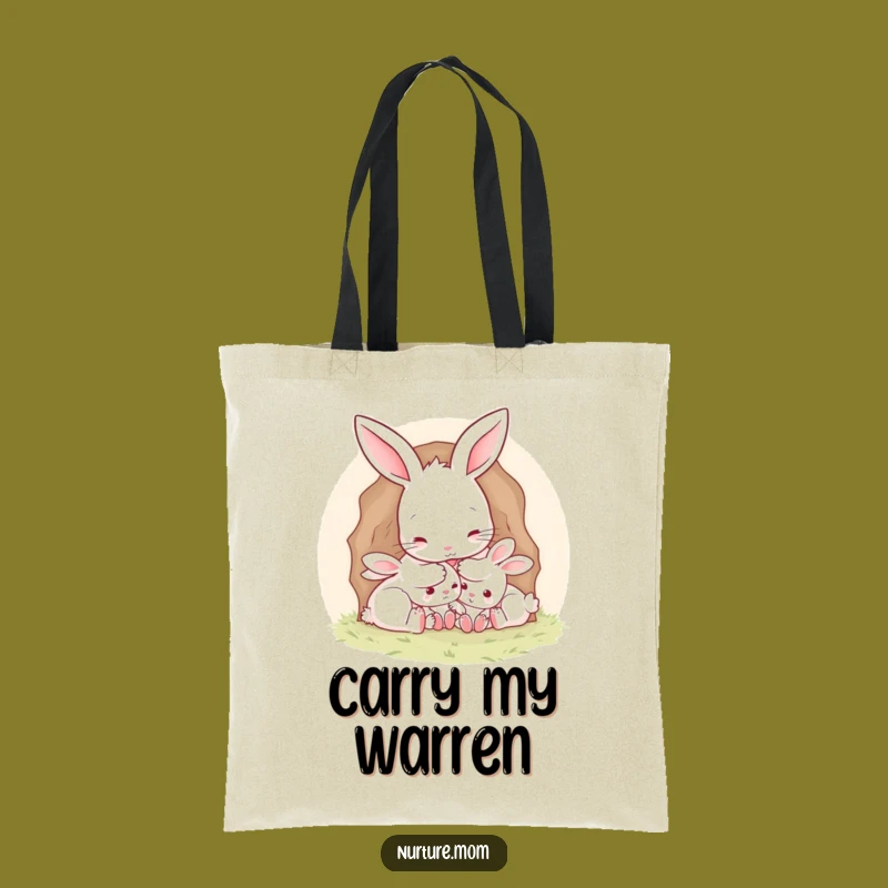 Funny Mother Rabbit Burrow Tote Bag: Cute and Practical Parenting Gift