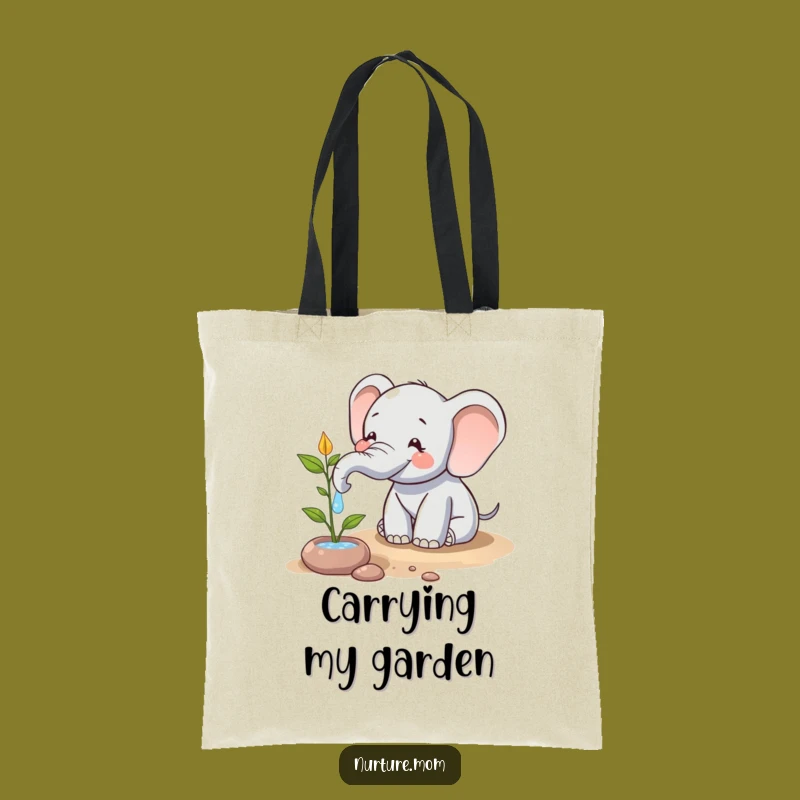 Funny Elephant Watering Tote Bag: Eco-Friendly Accessory and Hilarious Gift