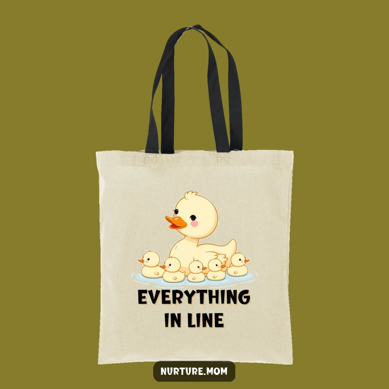 Funny Kawaii Mama Duck Tote Bag - Cute Duckling Carrier Gift