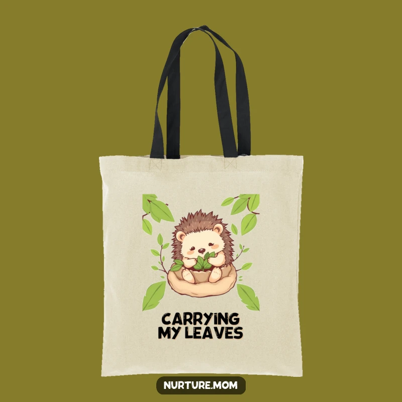 Funny! Cozy Hedgehog Mom Tote Bag: Carry Comfort & Nature's Humor Daily