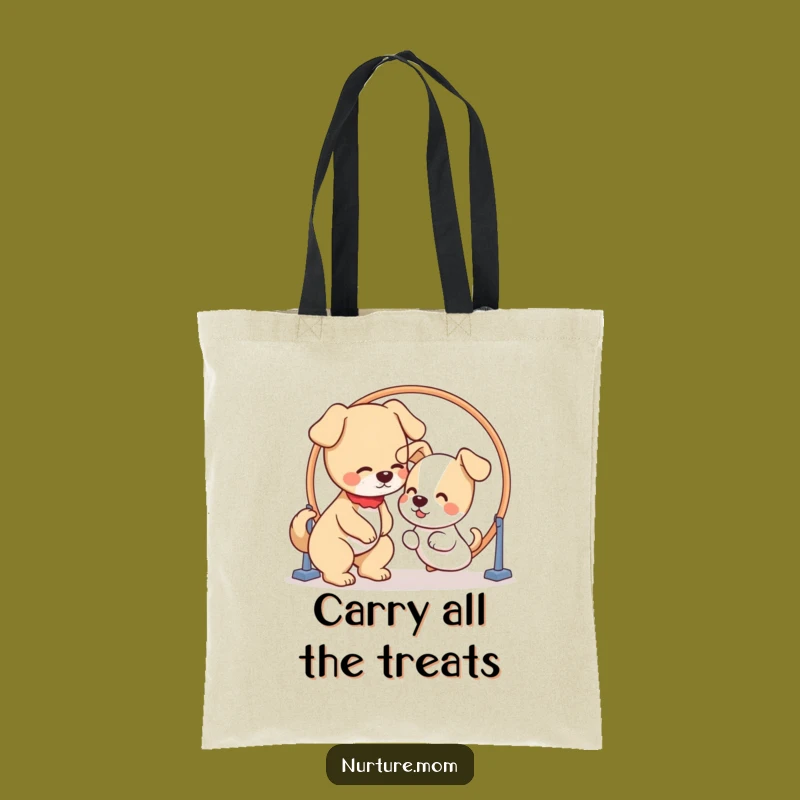 Funny Tote Bag: Kawaii Dog Mom Puppy Hoop - Cute & Practical Pet Gift