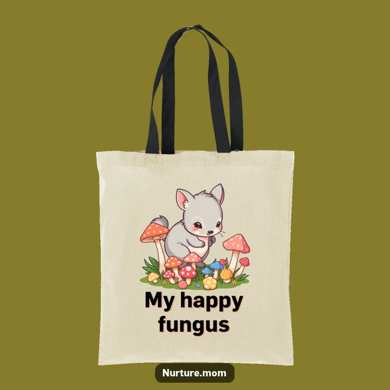Funny Mushroom Tote Bag: Playful Animal's Forager Carry-All Gift