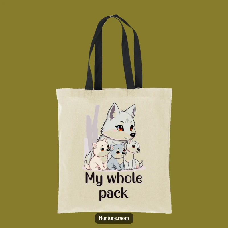 Funny Wolf Mom Tote Bag: Carry Protection with Wild Style